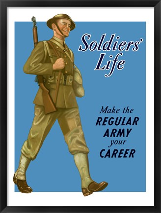 Framed Soldiers&#39; Life Print