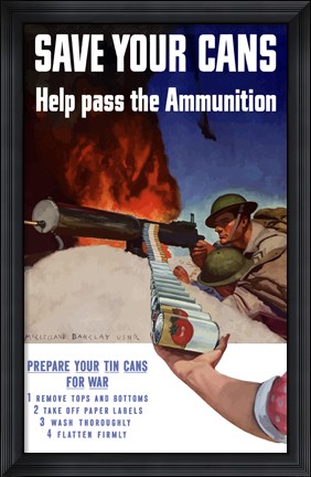 Framed Save Your Cans Print