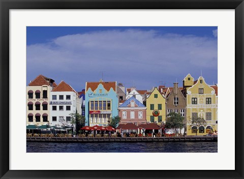 Framed Dutch Gable Architecture of Willemstad, Curacao, Caribbean Print