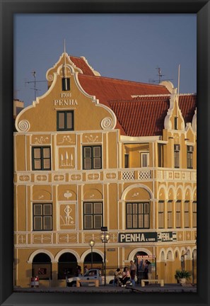 Framed Penha and Sons Building, Willemstad, Curacao, Caribbean Print