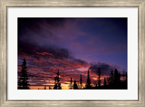 Framed Solstice Sunset atop Midnight Dome, Dawson City, Yukon, Canada Print