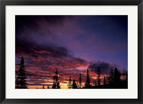 Framed Solstice Sunset atop Midnight Dome, Dawson City, Yukon, Canada Print