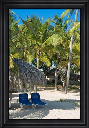 Framed Beach Chairs, Viva Wyndham Dominicus Beach, Bayahibe, Dominican Republic Print