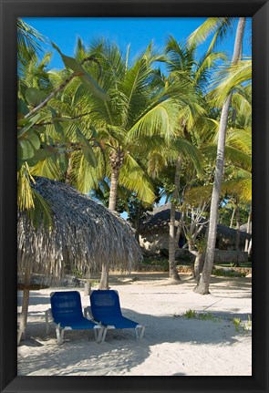 Framed Beach Chairs, Viva Wyndham Dominicus Beach, Bayahibe, Dominican Republic Print