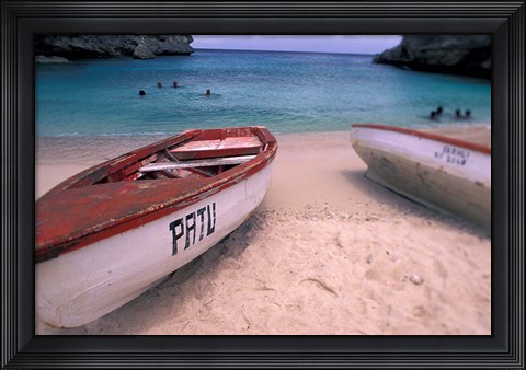 Framed Playa Lagun, Curacao, Caribbean Print