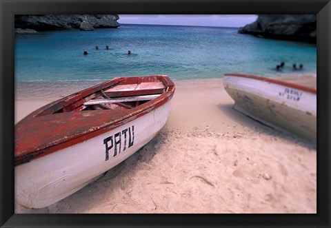 Framed Playa Lagun, Curacao, Caribbean Print