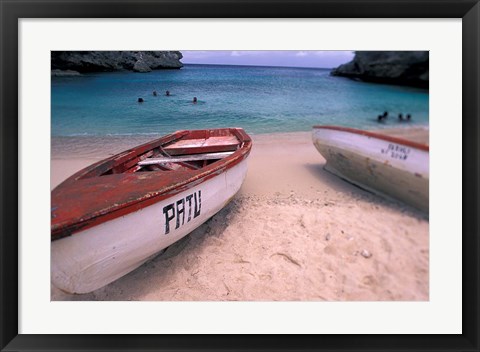 Framed Playa Lagun, Curacao, Caribbean Print