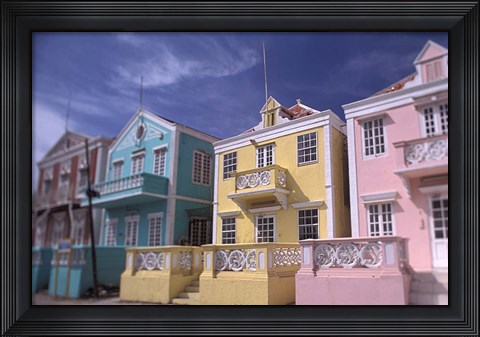 Framed Caribbean architecture, Willemstad, Curacao Print