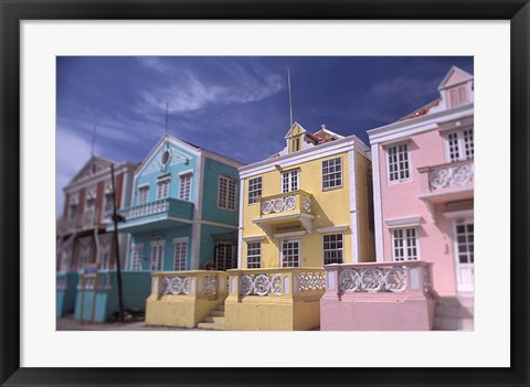 Framed Caribbean architecture, Willemstad, Curacao Print