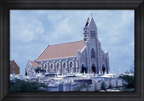 Framed Church at Jan Kok, Curacao, Caribbean Print