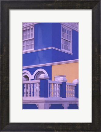 Framed Blue Building and Detail, Willemstad, Curacao, Caribbean Print