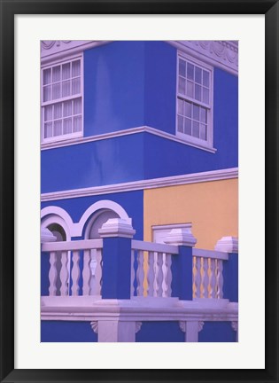 Framed Blue Building and Detail, Willemstad, Curacao, Caribbean Print