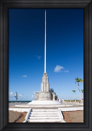 Framed Cuba, Cardenas, Flagpole Monument Print