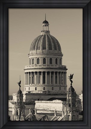 Framed Cuba, Havana, Capitol Building, dawn Print