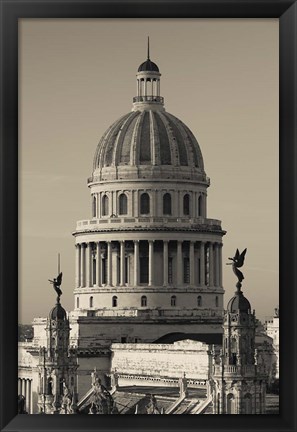 Framed Cuba, Havana, Capitol Building, dawn Print
