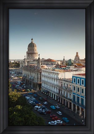 Framed Cuba, Havana, Capitol Building, Parque Central Print