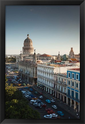 Framed Cuba, Havana, Capitol Building, Parque Central Print