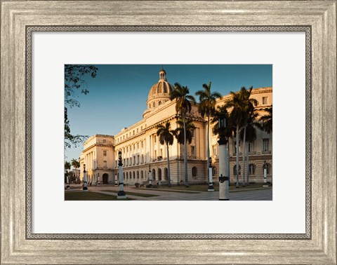 Framed Cuba, Havana, Capitol Building, sunset Print