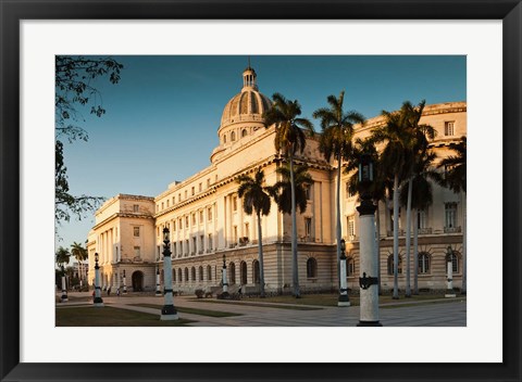 Framed Cuba, Havana, Capitol Building, sunset Print