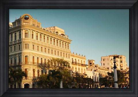 Framed Cuba, Havana, Havana Vieja, Hotel Saratoga, sunset Print