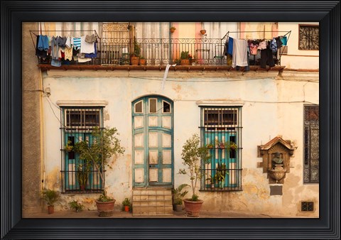Framed Cuba, Havana, Havana Vieja, Old Havana Building Print