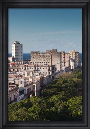 Framed Cuba, Havana, Paseo de Marti, late afternoon Print