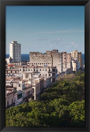 Framed Cuba, Havana, Paseo de Marti, late afternoon Print