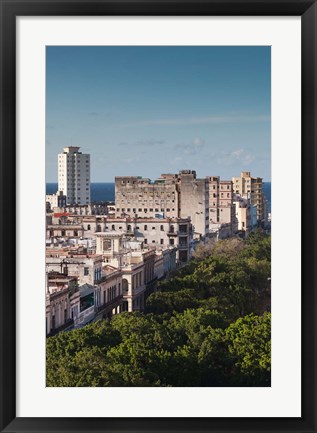 Framed Cuba, Havana, Paseo de Marti, late afternoon Print