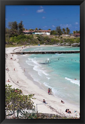 Framed Cuba, Havana, Playas del Este, Playa Jibacoa beach Print