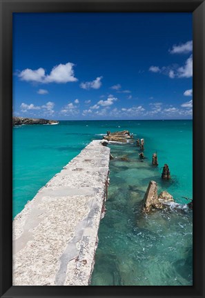 Framed Cuba, Havana, Playas del Este, Playa Jibacoa, pier Print