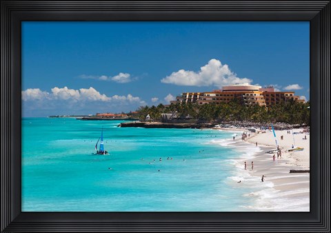 Framed Cuba, Matanzas Province, Varadero, aerial view of Varadero Beach Print