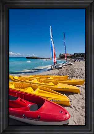 Framed Cuba, Matanzas, Varadero Beach, kayaks Print