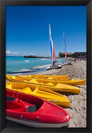 Framed Cuba, Matanzas, Varadero Beach, kayaks Print