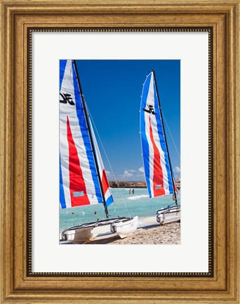 Framed Cuba, Matanzas, Varadero Beach, leisure boats Print