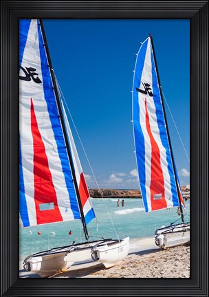Framed Cuba, Matanzas, Varadero Beach, leisure boats Print