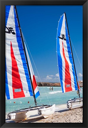 Framed Cuba, Matanzas, Varadero Beach, leisure boats Print