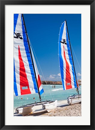 Framed Cuba, Matanzas, Varadero Beach, leisure boats Print