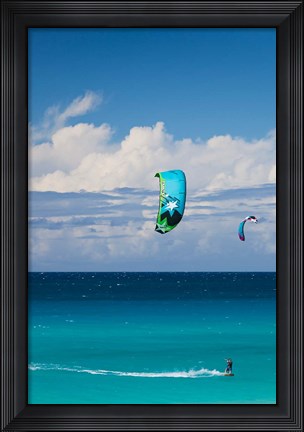 Framed Cuba, Matanzas, Varadero Beach, parasailing Print