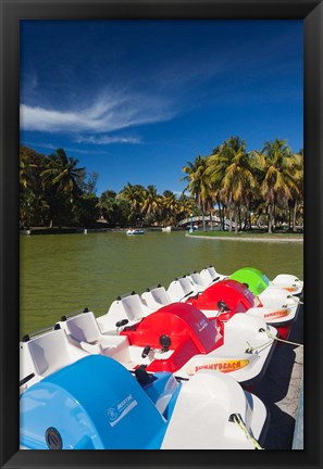 Framed Cuba, Matanzas, Varadero, Parque Josone park paddle boats Print