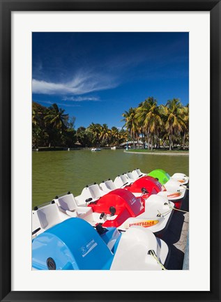 Framed Cuba, Matanzas, Varadero, Parque Josone park paddle boats Print