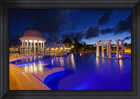 Framed Cuba, Varadero, Hotel Iberostar Varadero (night) Print