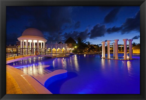 Framed Cuba, Varadero, Hotel Iberostar Varadero (night) Print