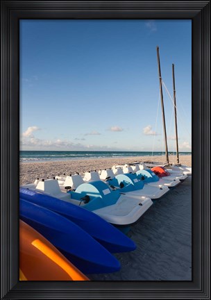 Framed Cuba, Varadero, Varadero Beach, sailboats Print