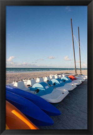 Framed Cuba, Varadero, Varadero Beach, sailboats Print