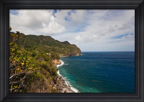 Framed Dominica, Roseau, Grand Bay Coastline Print