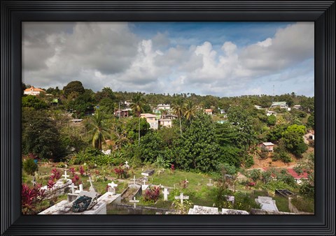 Framed Dominica, Wesley, elevated town view Print