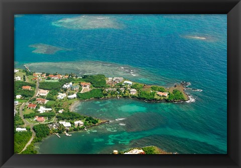 Framed Grenada, City of St George and the beach Print