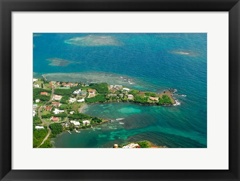 Framed Grenada, City of St George and the beach Print