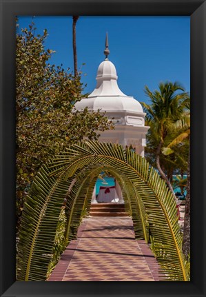 Framed Gazebo path, Riu Palace, Bavaro, Higuey, Punta Cana, Dominican Republic Print