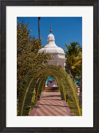 Framed Gazebo path, Riu Palace, Bavaro, Higuey, Punta Cana, Dominican Republic Print